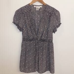 Max Studio Animal Print Peplum Top Size Large